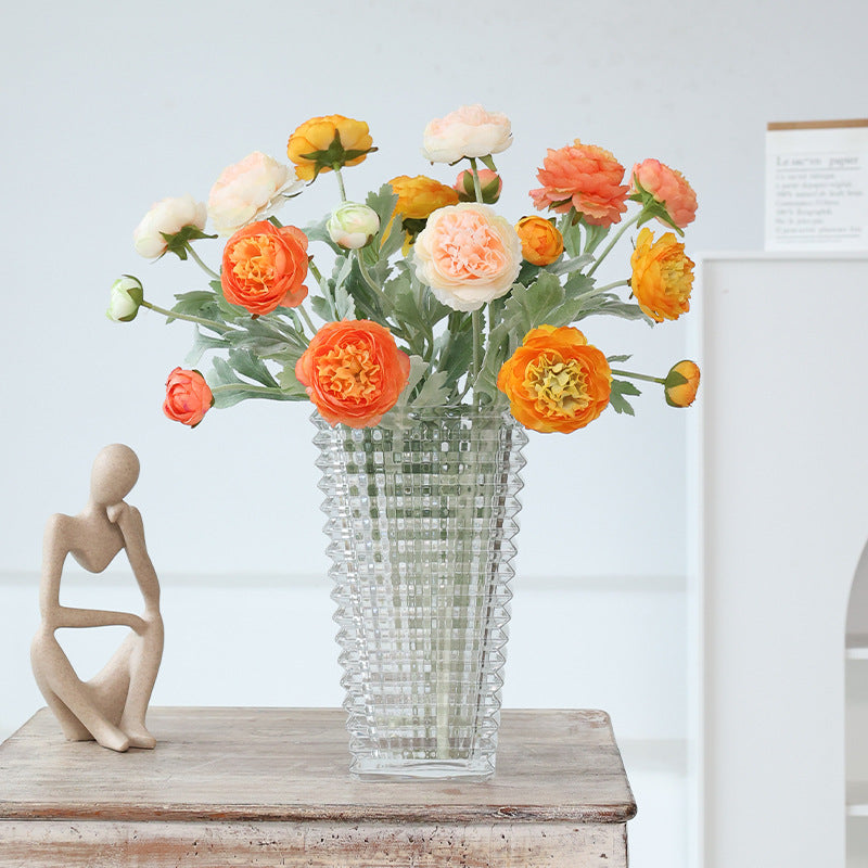 20 Inch Artificial Ranunculus Stems 10 Pcs Silk Ranunculus Flowers Bulk Wholesale