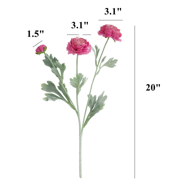 20 Inch Artificial Ranunculus Stems 10 Pcs Silk Ranunculus Flowers Bulk Wholesale