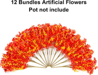 Artificial Eucalyptus & Violet Flower Bundles - 13.8 in Faux Greenery for Wedding & Event Decor, 12-Pack