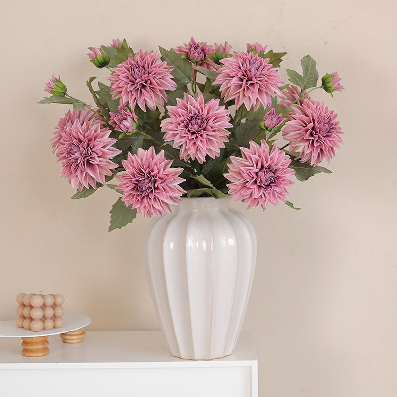 6 Pcs 25 Inch Artificial Silk Fall Dahlia Stem Sprays for Party Decorations Bulk