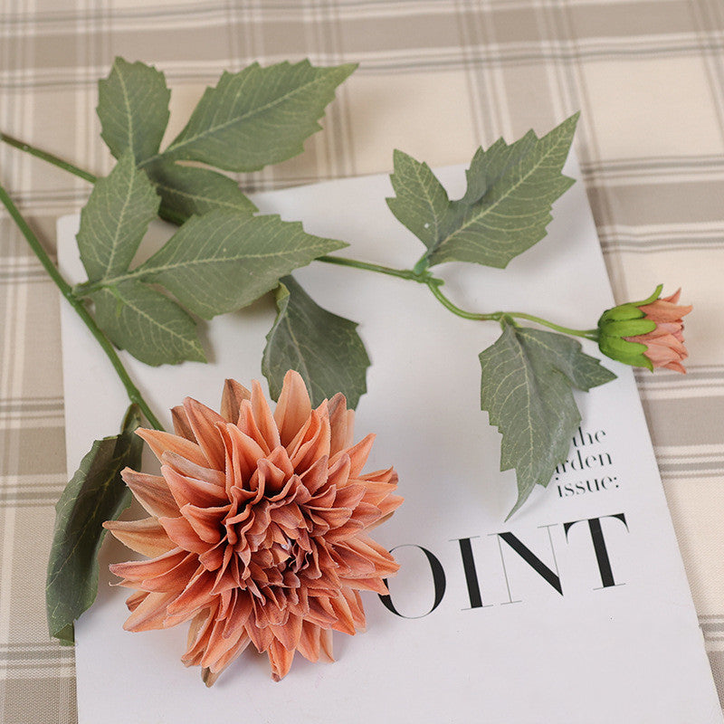 6 Pcs 25 Inch Artificial Silk Fall Dahlia Stem Sprays for Party Decorations Bulk