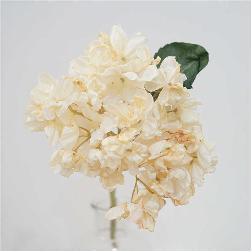 13 Inch Burnt Orange Silk Hydrangea Stems, 10 Pcs Artificial Dried Floral Arrangements