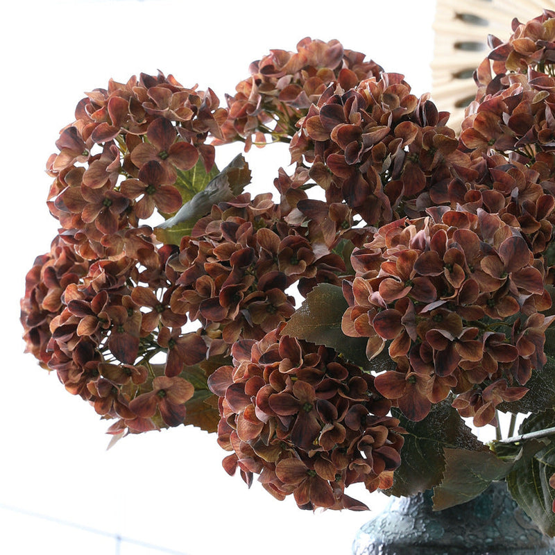 17 Inch Artificial Hydrangea Bush UV Resistant Outdoor Indoor Flowers Bulk Quantity