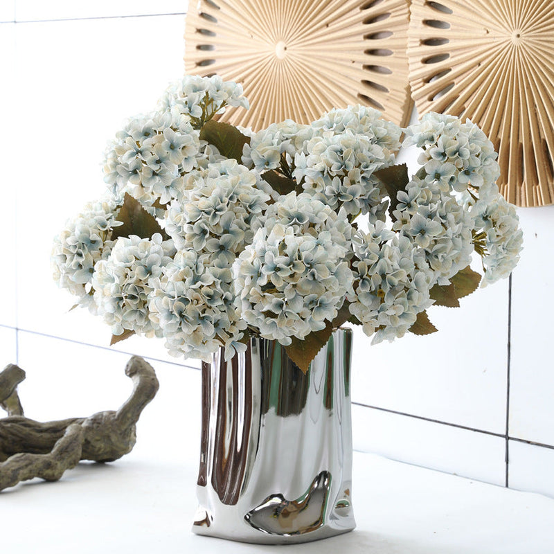 17 Inch Artificial Hydrangea Bush UV Resistant Outdoor Indoor Flowers Bulk Quantity