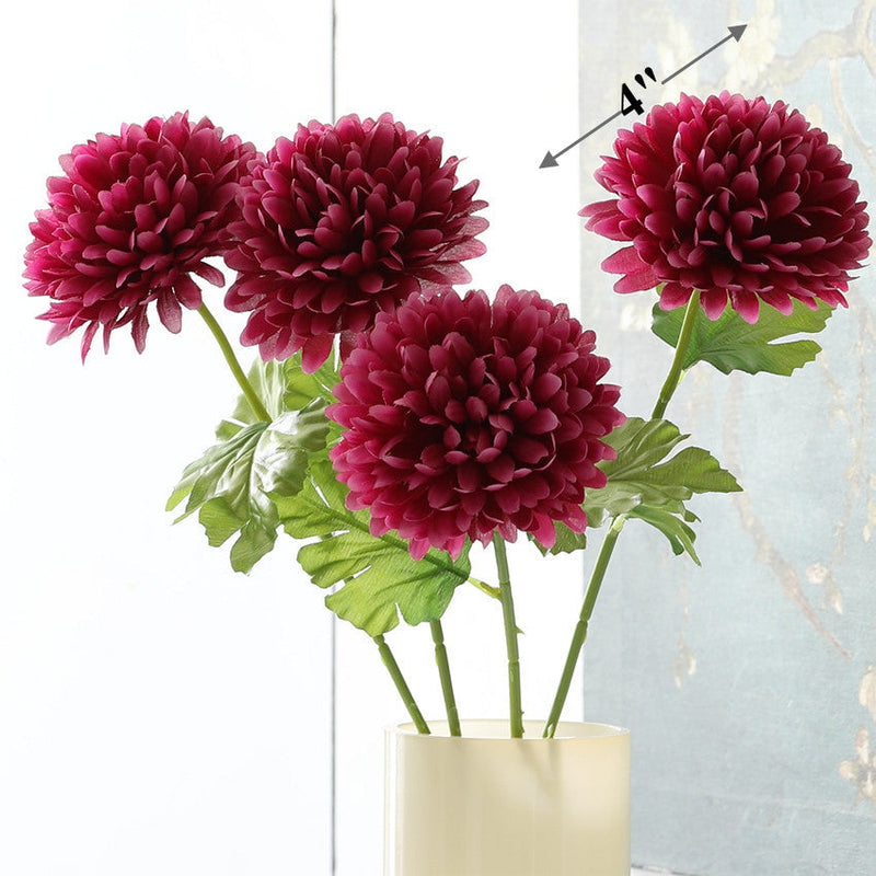 18 Inch Artificial Chrysanthemum Stems 18 Pcs Fall Silk Mum Flowers Bulk