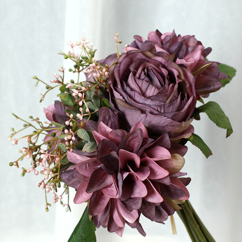 Silk Artificial Dahlia Fall Flowers Bouquet, Small, Bulk Quantity for Arrangements