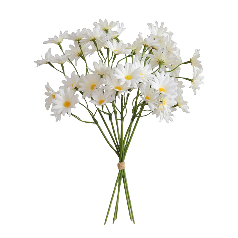 10.6 Inch Artificial Silk Daisy Stems, 10 Pcs Bulk Floral Arrangements for Weddings Crafts DIY