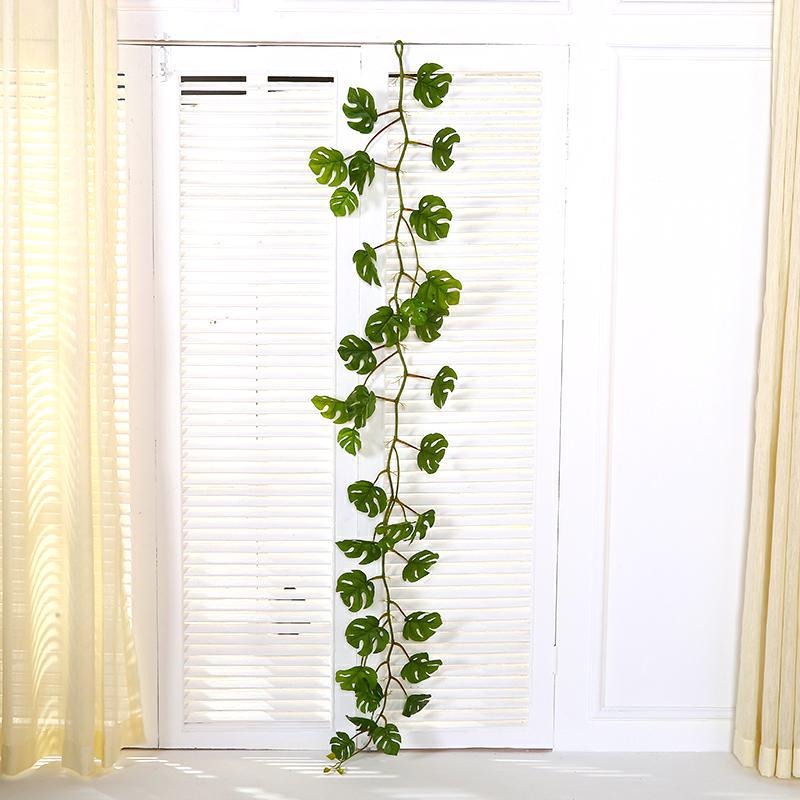 10 Pcs Faux Greenery Garland 55 Ft Total Tropical Leaves Artificial Garland for Indoor Outdoor Decor