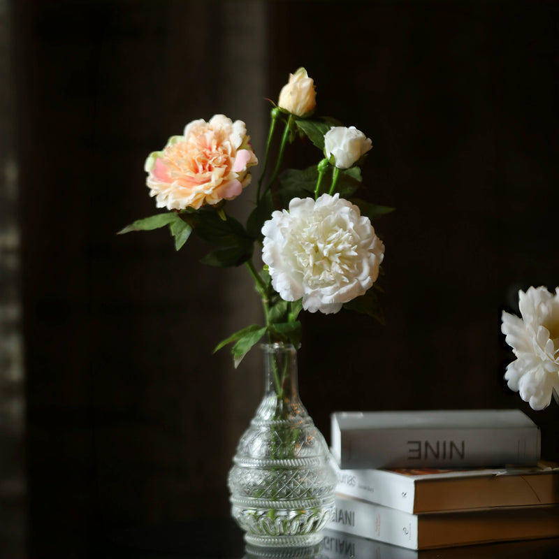 Real Touch Peony Flower Stem 25.6 Inch Artificial Silk Bloom