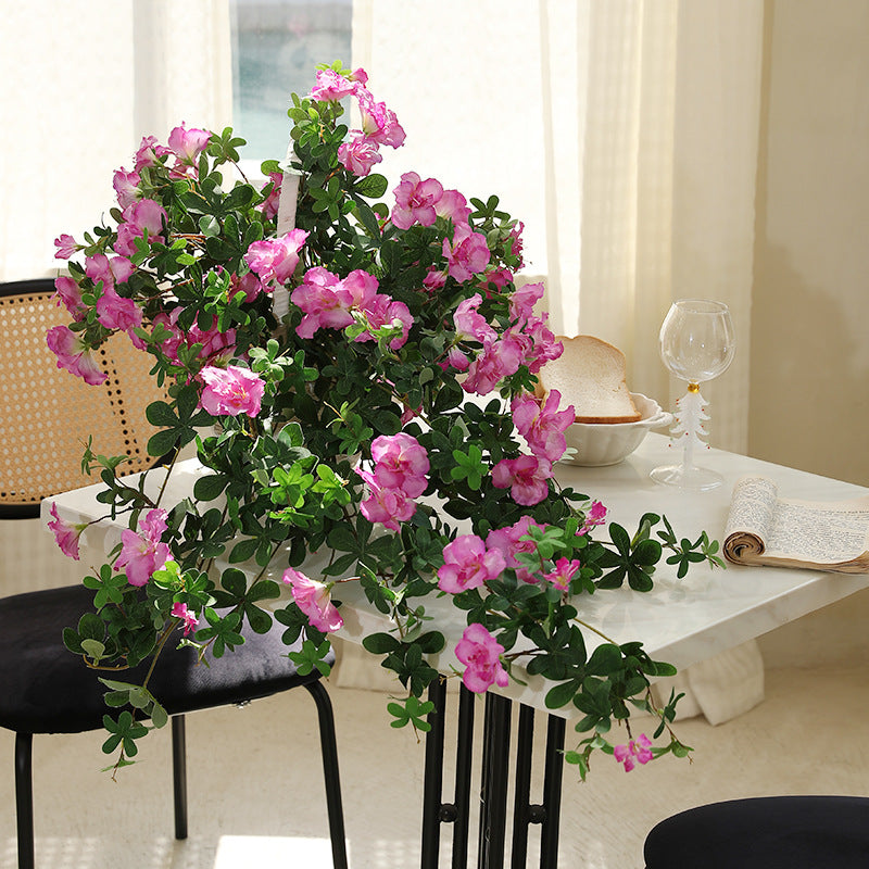 40 Inch Faux Hanging Azalea Bush Flowers UV Resistant Outdoor Artificial Plant
