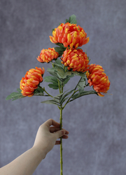 2 Pcs Artificial Chrysanthemum Stems, Kiku Spray Mum Branches, Autumn Decor