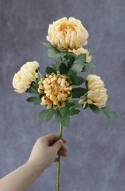 2 Pcs Artificial Chrysanthemum Stems, Kiku Spray Mum Branches, Autumn Decor