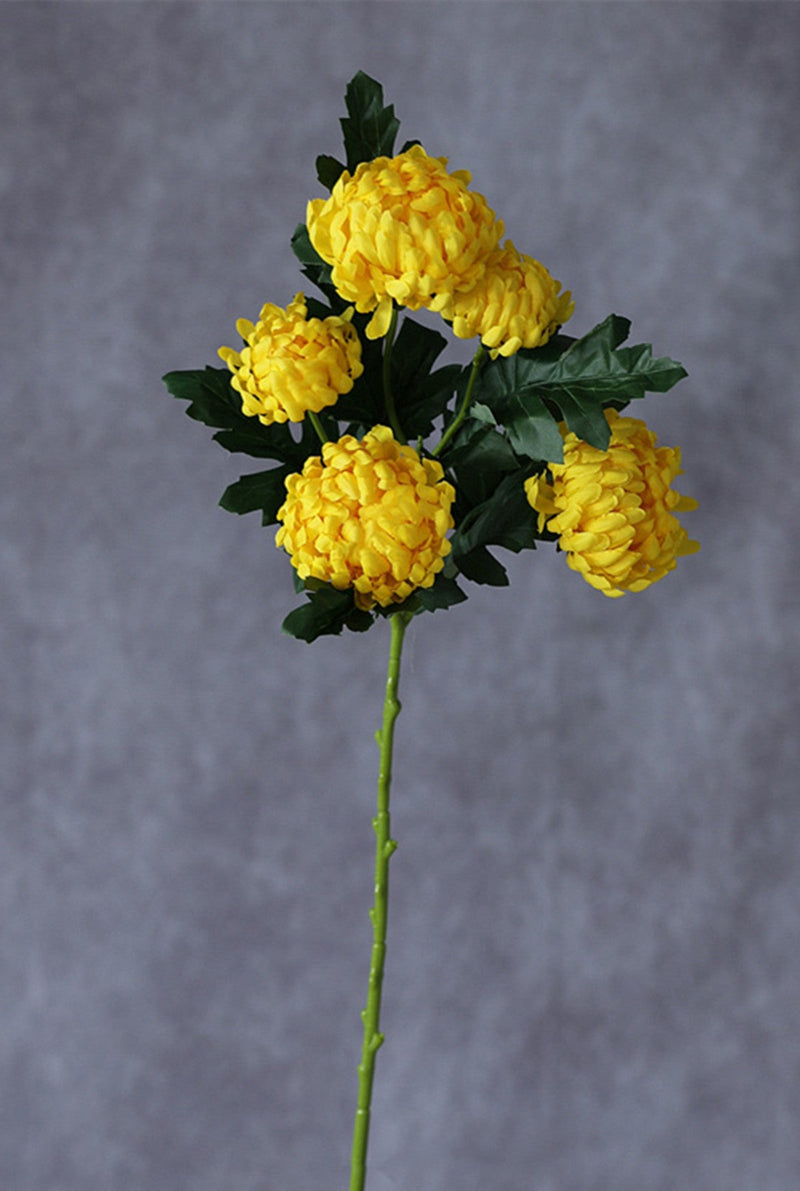 2 Pcs Artificial Chrysanthemum Stems, Kiku Spray Mum Branches, Autumn Decor