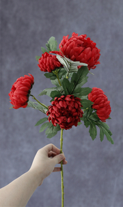 2 Pcs Artificial Chrysanthemum Stems, Kiku Spray Mum Branches, Autumn Decor