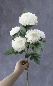 2 Pcs Artificial Chrysanthemum Stems, Kiku Spray Mum Branches, Autumn Decor