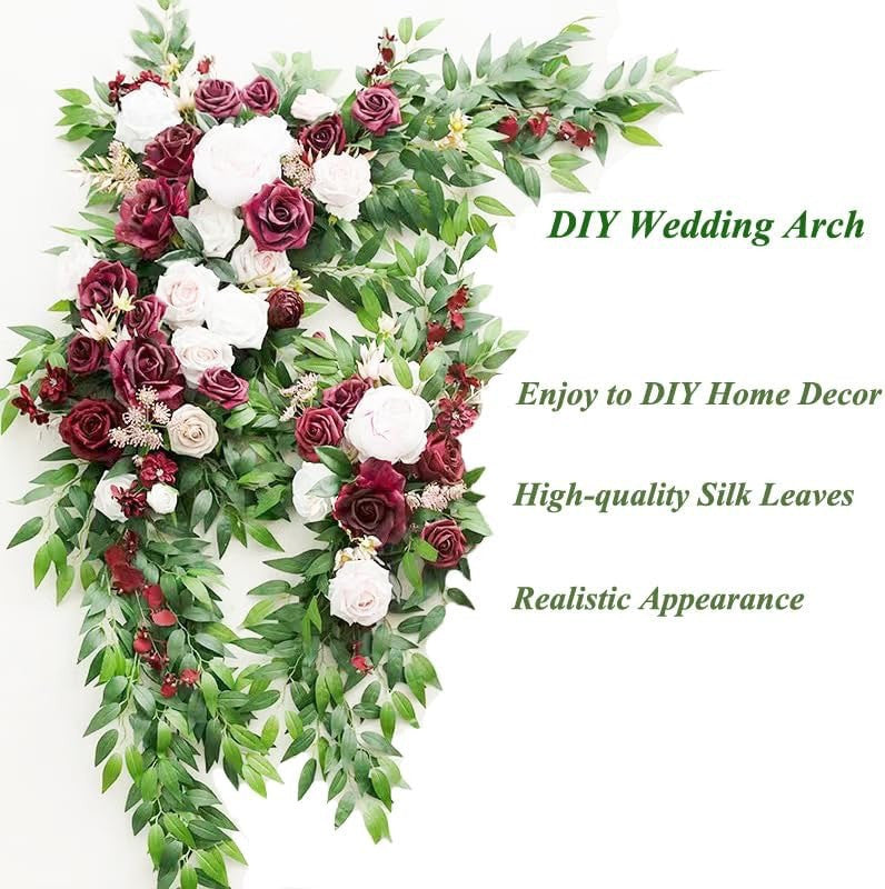 20 Pcs Artificial Italian Ruscus Greenery Stems, 12 Inch Hanging Greenery Spray, Green Silk Leaves