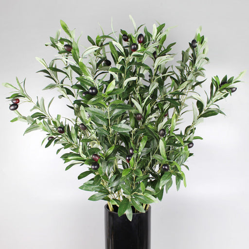 41 Inch Artificial Olive Branch Stems with Fruits Greenery Plants Bulk 10 Pcs