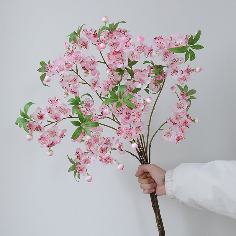 32 Inch Plum Blossom Branch 10 Pcs Artificial Silk Flowers Bulk Spring Decor