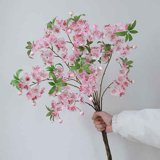 32 Inch Plum Blossom Branch 10 Pcs Artificial Silk Flowers Bulk Spring Decor