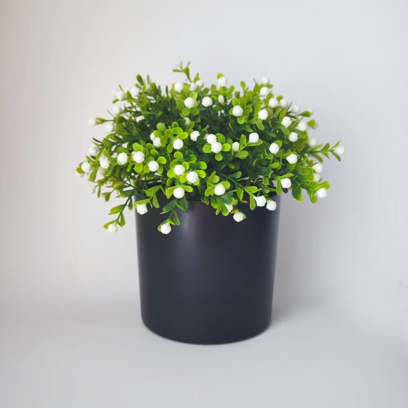 8 Inch Artificial Potted Greenery Plants Bulk Set of Faux Greenery in Pot
