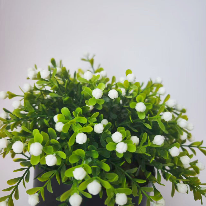 8 Inch Artificial Potted Greenery Plants Bulk Set of Faux Greenery in Pot