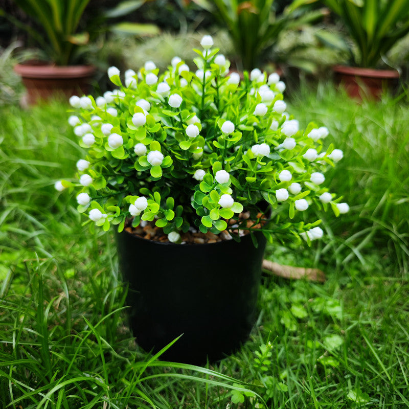 8 Inch Artificial Potted Greenery Plants Bulk Set of Faux Greenery in Pot