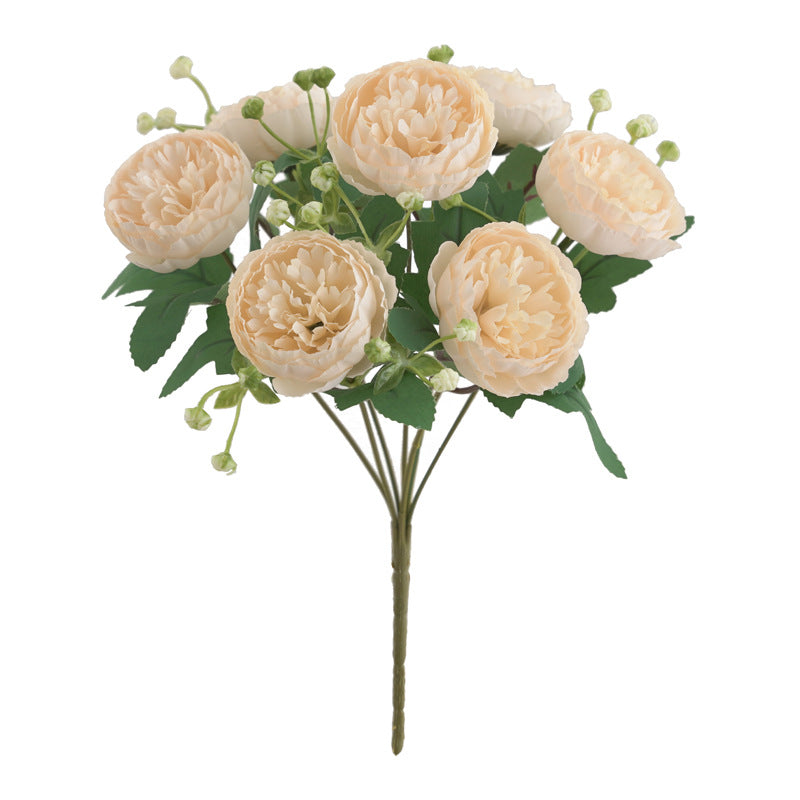 Wedding Floral Backdrop Artificial Peony Bush - 11.81" 7-Head Silk Decor for Venue Styling