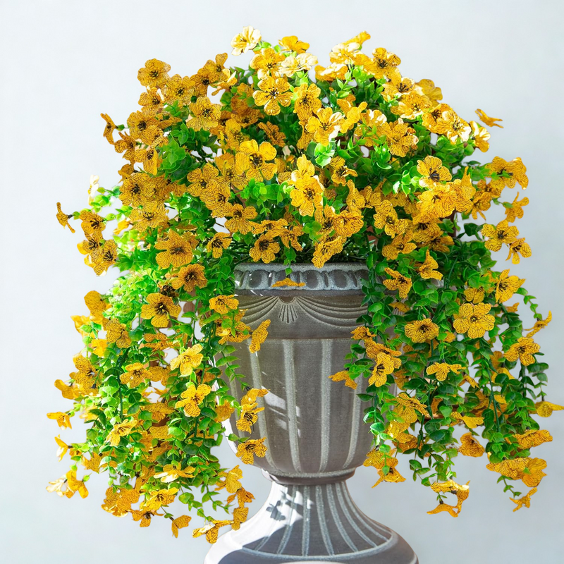 2 Pcs Artificial Hanging Flowers UV Fade Resistant Outdoor Decor for Porch Patio Balcony
