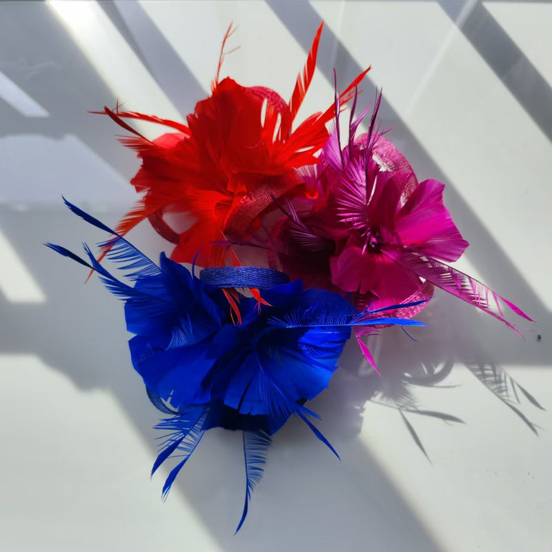 Bulk Christmas Feather Flowers with Clip 12 Inch Artificial Holiday Decoration 10 Pcs