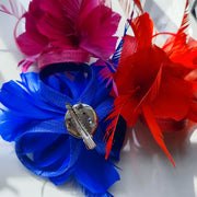 Bulk Christmas Feather Flowers with Clip 12 Inch Artificial Holiday Decoration 10 Pcs