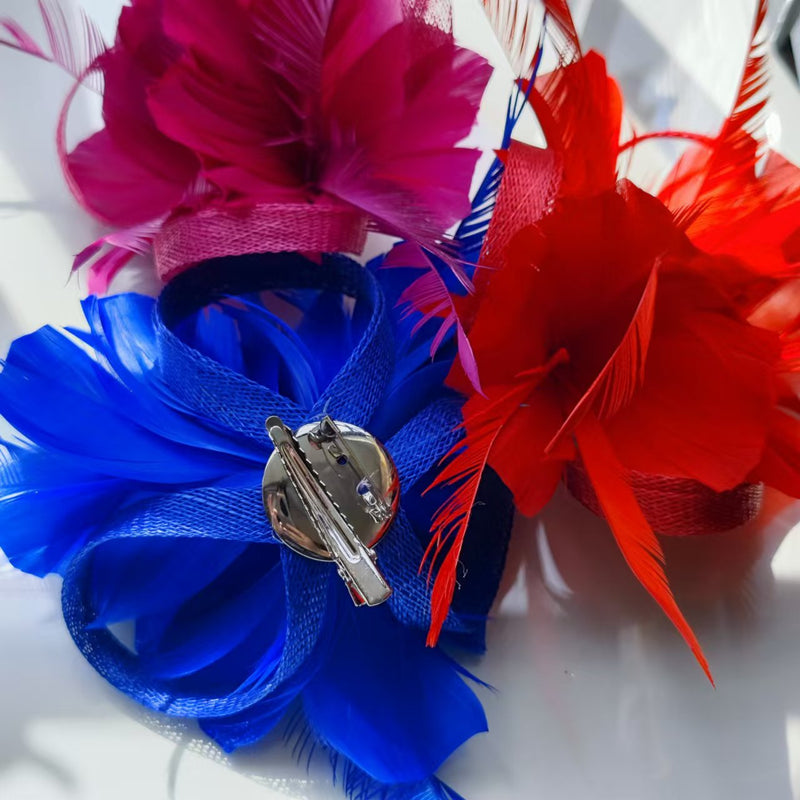 Bulk Christmas Feather Flowers with Clip 12 Inch Artificial Holiday Decoration 10 Pcs