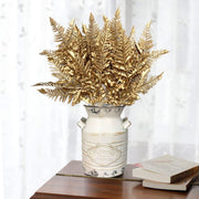 2 Pcs Artificial Gold Bush Grass Faux Shrubs for Indoor Outdoor Garden Wedding Table Planter Filler