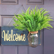 8 Bundles Artificial Boston Fern Plants 12 Inch Fall Greenery for Outdoor Decor