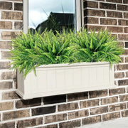 8 Bundles Artificial Boston Fern Plants 12 Inch Fall Greenery for Outdoor Decor