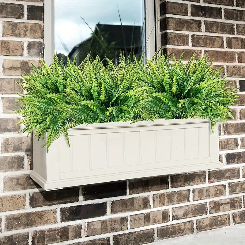 8 Bundles Artificial Boston Fern Plants 12 Inch Fall Greenery for Outdoor Decor