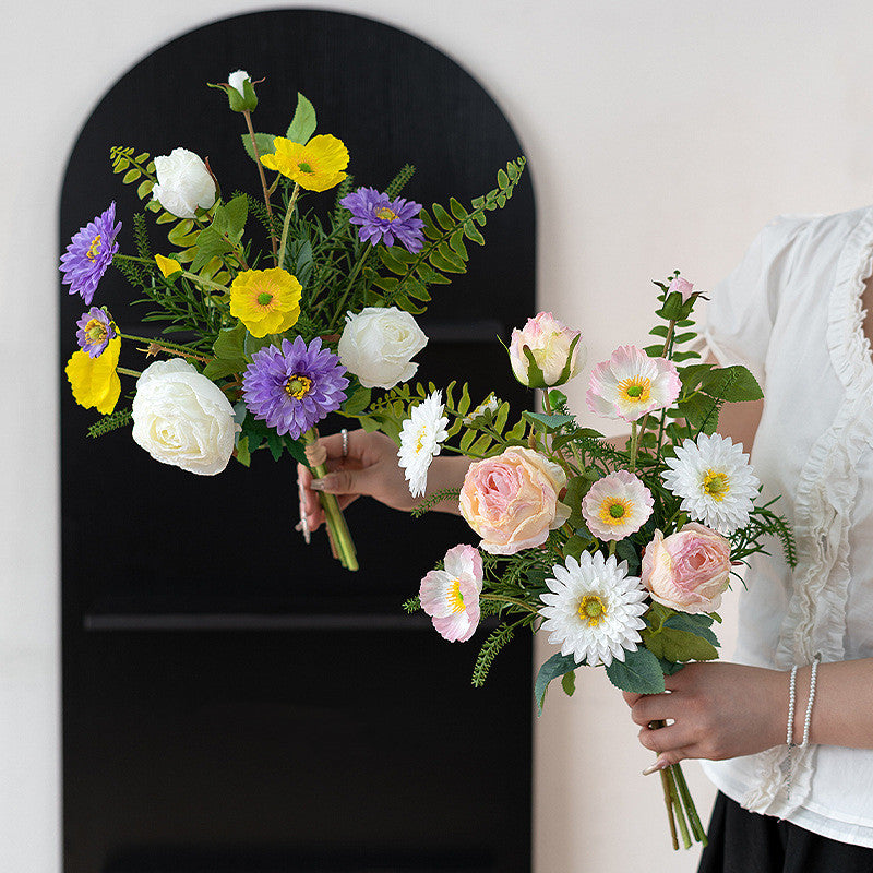 19 Inch Silk Artificial Flower Bouquet, Pre-Arranged, Bulk Wedding and Home Decor Centerpieces