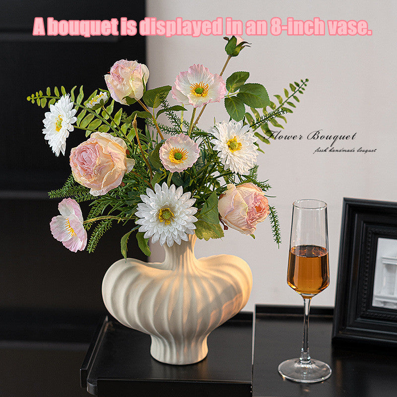 19 Inch Silk Artificial Flower Bouquet, Pre-Arranged, Bulk Wedding and Home Decor Centerpieces