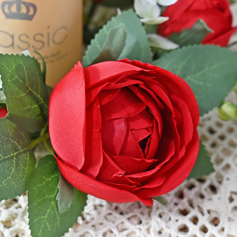Artificial Rose Wreaths Bulk 12 Inch Valentine's Day Floral Arrangement Candle Rings Wholesale