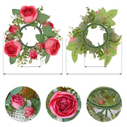 Artificial Rose Wreaths Bulk 12 Inch Valentine's Day Floral Arrangement Candle Rings Wholesale