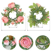 Artificial Rose Wreaths Bulk 12 Inch Valentine's Day Floral Arrangement Candle Rings Wholesale
