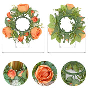 Artificial Rose Wreaths Bulk 12 Inch Valentine's Day Floral Arrangement Candle Rings Wholesale