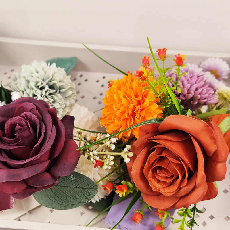 Exclusive Floral Pocket Boutonnieres 12 Pcs Artificial Flowers for Wedding Ceremony Anniversary Dinner Party Prom
