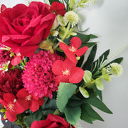 10 Pcs Artificial Tiger Lilies and Mums Cemetery Flowers with Floral Vase Stake for Grave Decoration