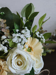 Artificial Silk Roses Flower Arrangement with Vase, Bulk Set, Decorative Artificial Flowers