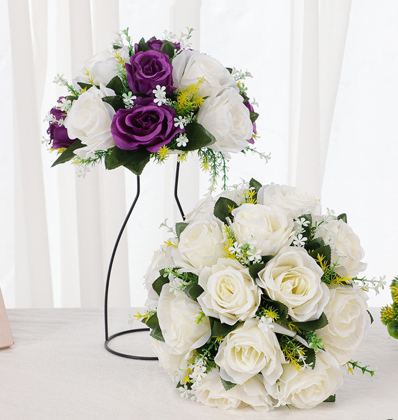 2 Pcs Artificial Flower Ball Bouquet for Wedding Centerpiece Party Home Décor