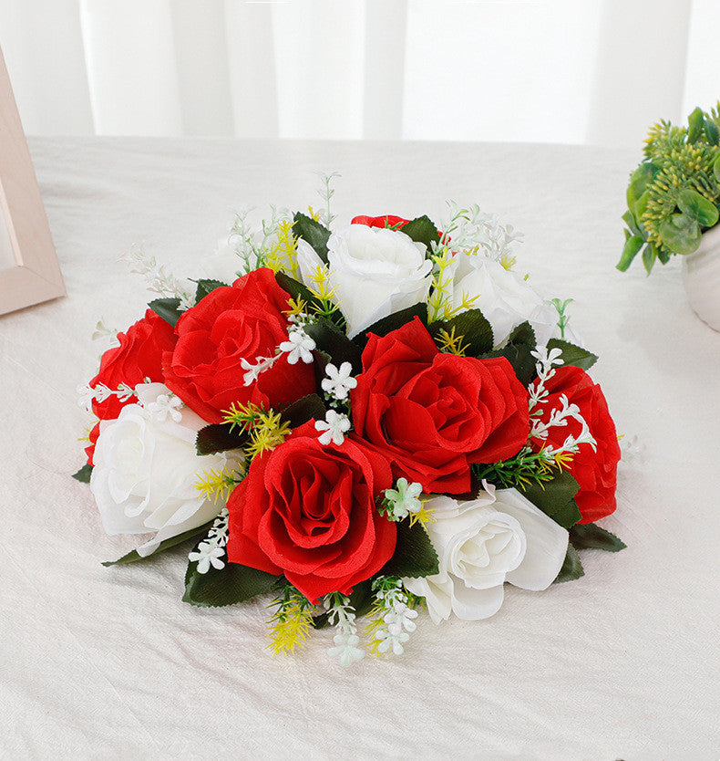 2 Pcs Artificial Flower Ball Bouquet for Wedding Centerpiece Party Home Décor