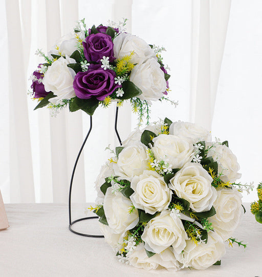 2 Pcs Artificial Flower Ball Bouquet for Wedding Centerpiece Party Home Décor