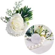 Handmade Rose Wrist Corsage with Beads, Bulk Quantity, Artificial Flowers