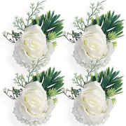 Handmade Rose Wrist Corsage with Beads, Bulk Quantity, Artificial Flowers