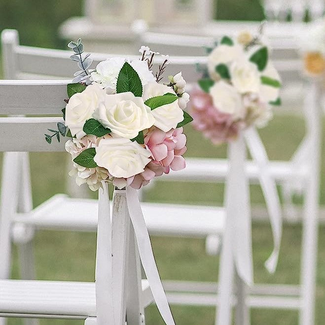 25 Pcs Artificial Foam Roses with Stems White 12 Inch Realistic DIY Wedding Bouquet Centerpieces